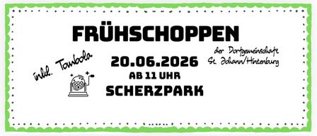 Ein Event namens 'Fruhschoppen' findet am 20.06.2026 um 11 Uhr im Scherzpark statt.
