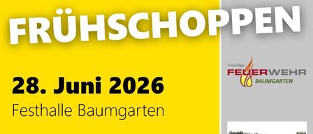 Festhalle Baumgarten am 28. Juni 2026. Heilige Messe um 10 Uhr mit Probst Mag. Bernhard Mayrhofer. Live Musik von Die Oststeierer. Frühschoppen, Kinderprogramm, Kino und Hüpfburg.