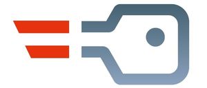 Das Bild zeigt ein Symbol mit einem roten Rechteck und einem Gleichheitszeichen, gefolgt von einer stilisierten Schlüsselform mit einem Loch in der Mitte.