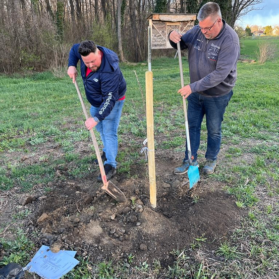 Bild enthält, Person, Plant, Planting, Adult, Male, Man, Shovel, Tool, Clothing, Pants