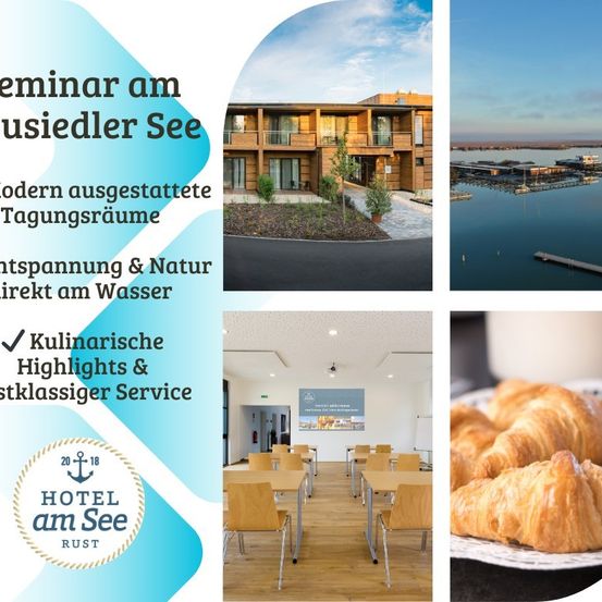 Ein Seminar am Wasser. Moderne, gut ausgestattete Tagungsräume, Entspannung und Natur direkt am Wasser. Kulinarische Highlights und erstklassiger Service. Hotel am See Rust.