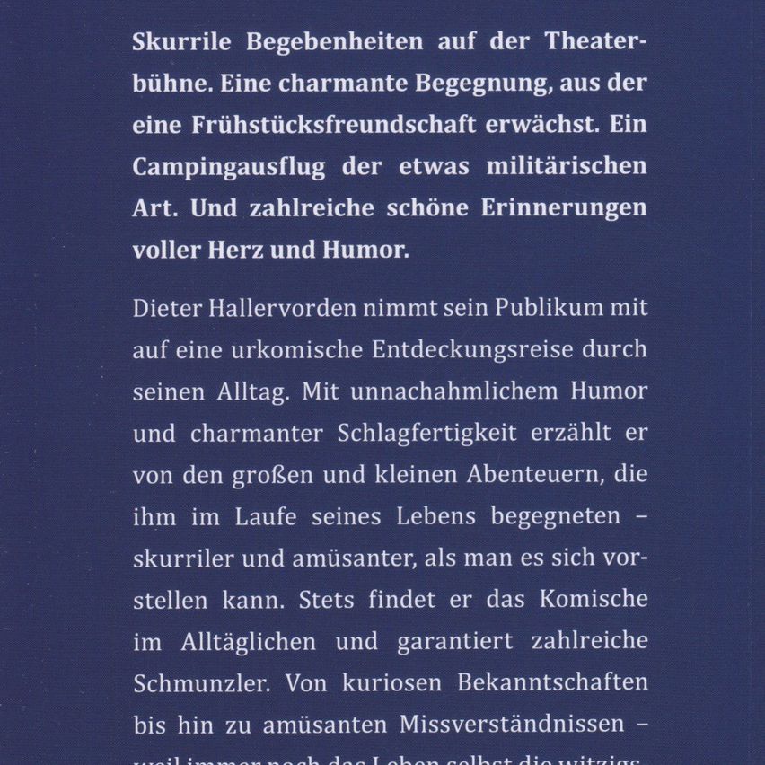 Skurrile Begegnungen auf der Theaterbühne. Eine charmante Begegnung, aus der eine Frühstücksfreundschaft erwuchs. Ein Campingausflug der etwas militärischen Art. Und zahlreiche schöne Erinnerungen voller Herz und Humor.
