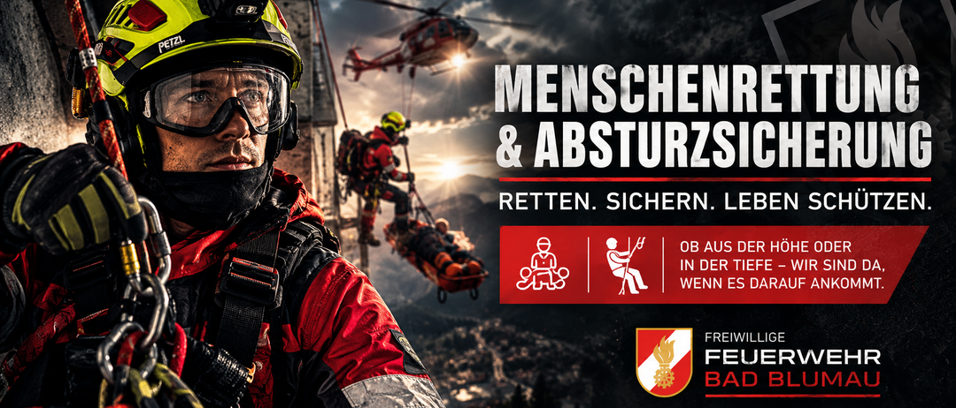 Ein Feuerwehrmann in voller Ausrüstung rettet eine Person aus einem Gebäude, während ein Hubschrauber im Hintergrund zu sehen ist.