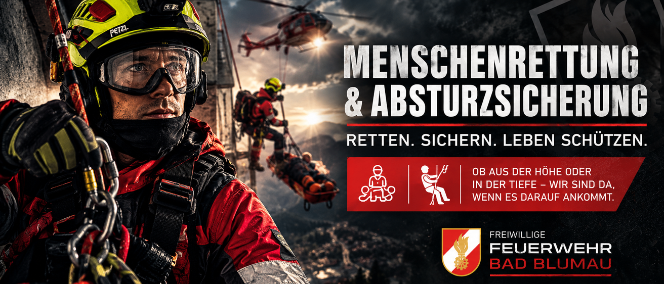 Ein Feuerwehrmann in voller Ausrüstung rettet eine Person aus einem Gebäude, während ein Hubschrauber im Hintergrund zu sehen ist.