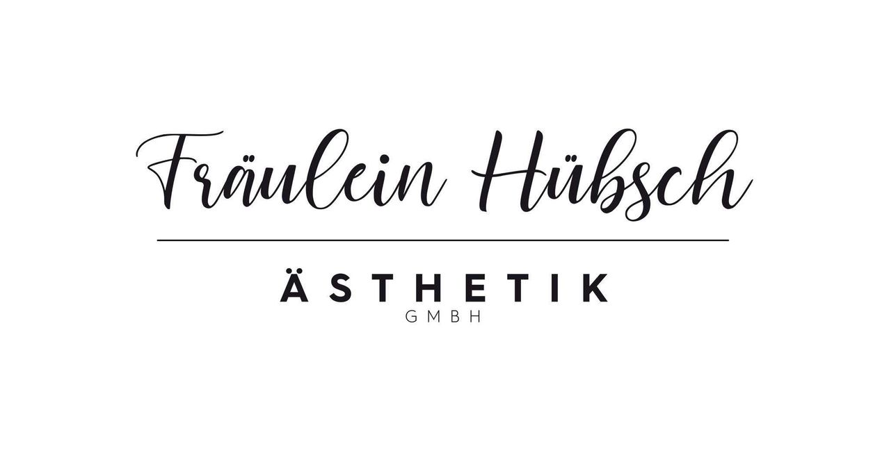 Das Bild zeigt das Logo für 'Aesthetik GmbH', mit elegantem schwarzem kursiven Text auf weißem Hintergrund. Der Name 'Aesthetik' ist prominent über 'GmbH' angezeigt.