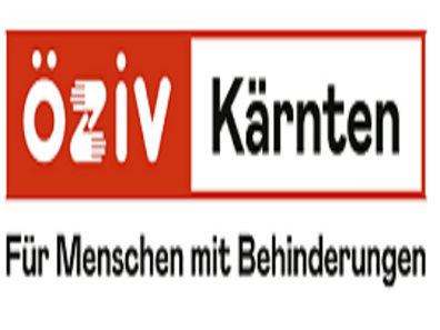 Das Logo für OeZiv Karnten, für Menschen mit Behinderungen, in Rot und Weiß.