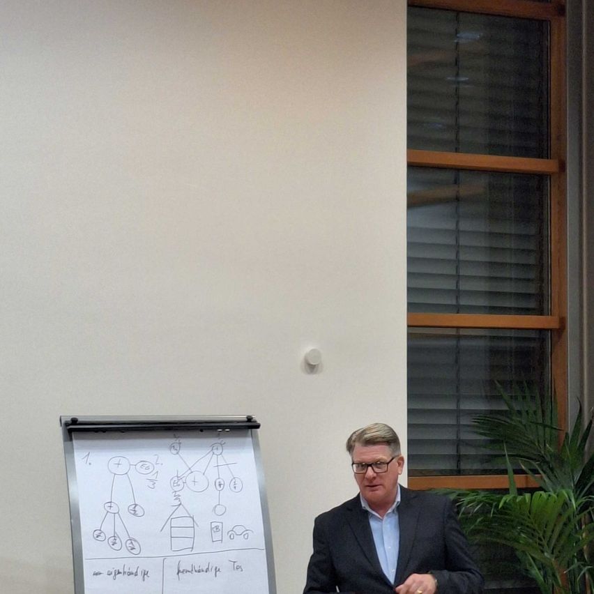 Bild enthält, Blazer, Coat, Jacket, People, Person, Potted Plant, Adult, Male, Man, White Board