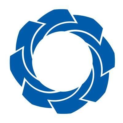 Ein blaues kreisförmiges Logo mit einem weißen Zentrum, das mehrere sich überschneidende Pfeile enthält, die im Uhrzeigersinn nach außen zeigen.