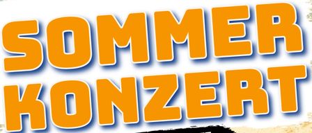Plakat für ein Sommerkonzert mit Live-Musik von Schülern. Die Veranstaltung findet am Samstag, den 20. August, ab 18:00 Uhr statt. Es zeigt eine Silhouette von Musikern, die verschiedene Instrumente spielen.