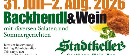 Veranstaltung am 2. August mit Salaten und Gerichten. Ausgerichtet von Gasthaus-Weingut Stadtkeller bei Gasthaus-Weingut.