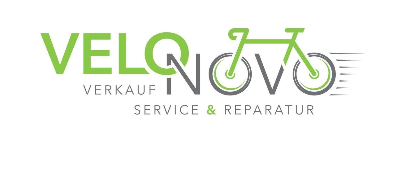 Avenir-Logo mit grünem Fahrrad-Icon und Text 'VELQ NVO', gefolgt von 'VERKAUF SERVICE & REPARATUR' darunter.