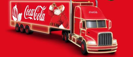 Ein mit Weihnachten geschmückter Coca-Cola LKW kommt am Donnerstag, 11. Dezember in Ihre Stadt. Ort: INTERSPAR Huttendorf 189, 2130 Mistelbach.