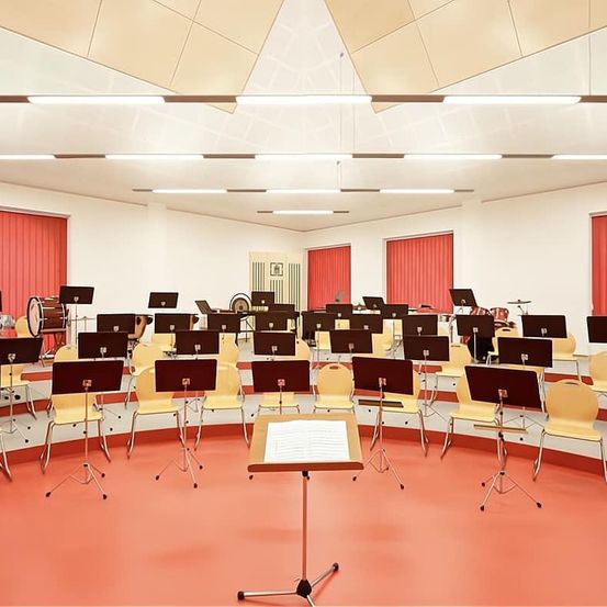 Bild enthält, People, Indoors, Classroom, School, Crowd, Hall, Audience, Lecture, Interior Design, Monitor