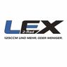 The LEX logo, featuring a 2-Rad design, with the tagline 125ccm und mehr, oder weniger.