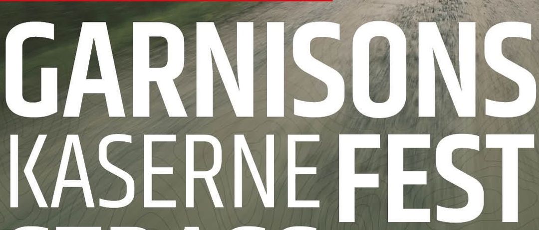 Plakat für das Garnisons Kaserne Fest am 13.09.25. Bietet Open-Air-Veranstaltungen ab 10 Uhr, einschließlich Kinderspielplatz, dynamische Vorführungen und mehr.