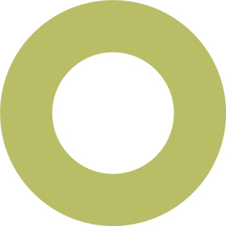 Ein gelber Kreis enthält einen schwarzen Kreis auf schwarzem Hintergrund. Der gelbe Kreis ist größer als der schwarze.