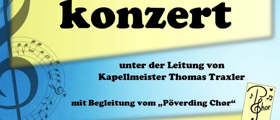 Plakat für das Frühlingskonzert am 28. März 2026 in Melk. Geleitet von Thomas Traxler, mit dem Pöverding Chor. Beginn 19:30 Uhr, Eintritt freiwillig.