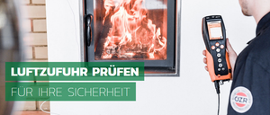 Luftzufuhr einer Feuerstätte prüfen
