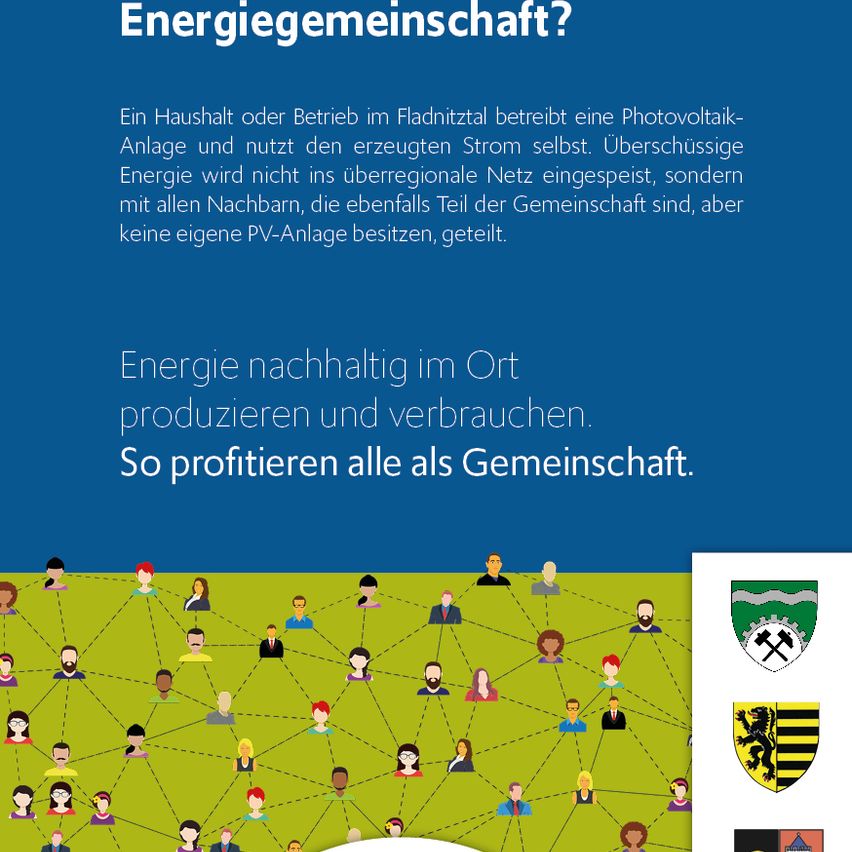 Ein Haushalt oder Betrieb mit einer Photovoltaik-Anlage teilt den erzeugten Strom mit Nachbarn. Überschüssige Energie wird nicht ins überregionale Netz eingespeist, sondern mit Nachbarn geteilt, die ebenfalls Teil der Gemeinschaft sind. So profitieren alle als Gemeinschaft.