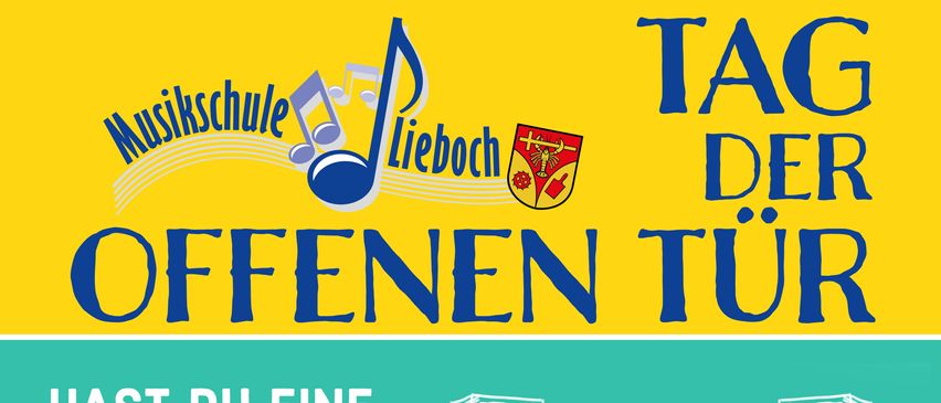 Plakat für die Musikveranstaltung 'Offene Tür' mit Musikern auf der Bühne. Die Veranstaltung ist für den 24. Mai 2025 von 9 Uhr bis 12:30 Uhr geplant.