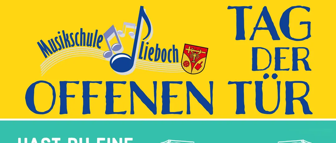 Plakat für die Musikveranstaltung 'Offene Tür' mit Musikern auf der Bühne. Die Veranstaltung ist für den 24. Mai 2025 von 9 Uhr bis 12:30 Uhr geplant.