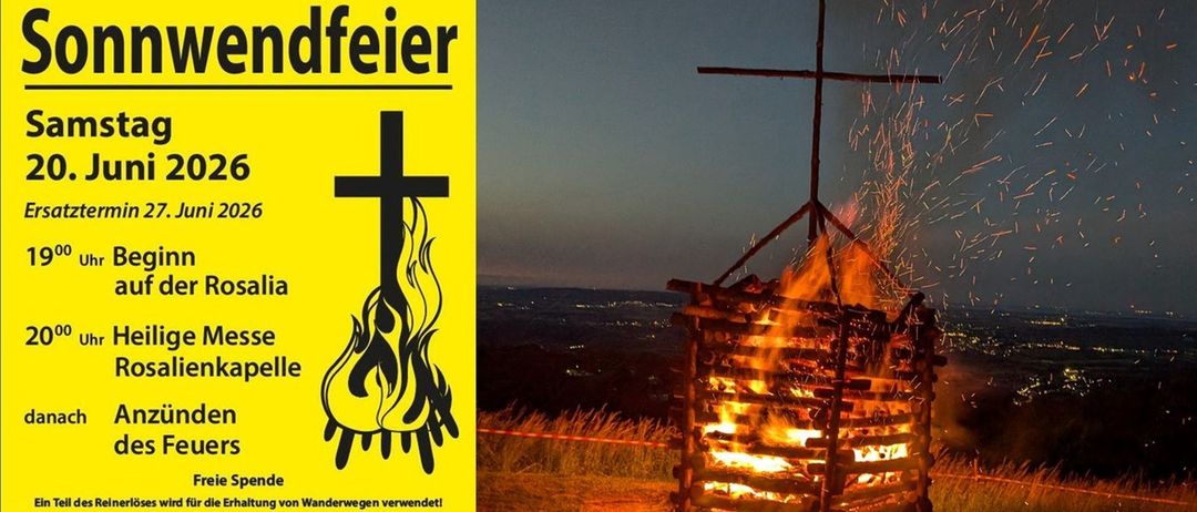 Ein Poster mit einem brennenden Kreuz auf gelbem Hintergrund, mit einem brennenden Lagerfeuer im Hintergrund.