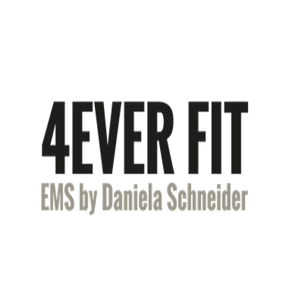 Das Logo für 4EVER FIT EMS von Daniela Schneider, mit fetter schwarzem Text auf weißem Hintergrund.