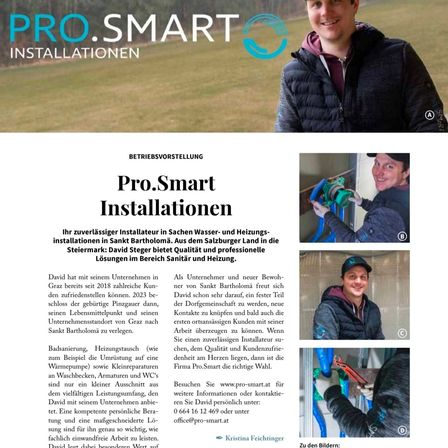 Ein Mann, der beim Installieren einer Wasserleitung lächelt. Pro.Smart Installationen, ein Unternehmen, das sich auf Sanitär- und Heizungsinstallationen spezialisiert hat, ist seit 2018 in Betrieb. Das Unternehmen wird von David Steger geleitet, der hochwertige und professionelle Lösungen in den Bereichen Sanitär und Heizung anbietet.