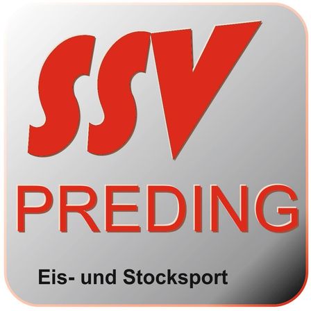 Das Logo für SSVV Preding ist abgebildet. Es zeigt den Text 'SSVV Preding' in Rot und den Untertitel 'Eis- und Stocksport' darunter.