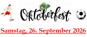 Plakat für das Oktoberfest-Event bei ASKo Raiding mit einem Fußballspieler, einem grünen Hut und einem Fußball. Das Event ist für Samstag, den 26. September 2026 geplant.
