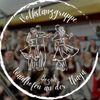 Logo mit einer Volkstanzgruppe, die Tänzer in traditioneller Kleidung zeigt. Es enthält die Phrase 'Waidhofen an der Thaya' und das Wort 'Volkstanzgruppe'.
