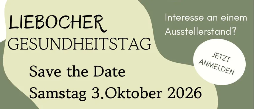 Sichern Sie den Termin für den Bocher Gesundheitstag am Samstag, 3. Oktober 2026. Bleiben Sie gesund, fit und wohl fühlen! Melden Sie sich bei gde@lieb.gesunde.ge an.