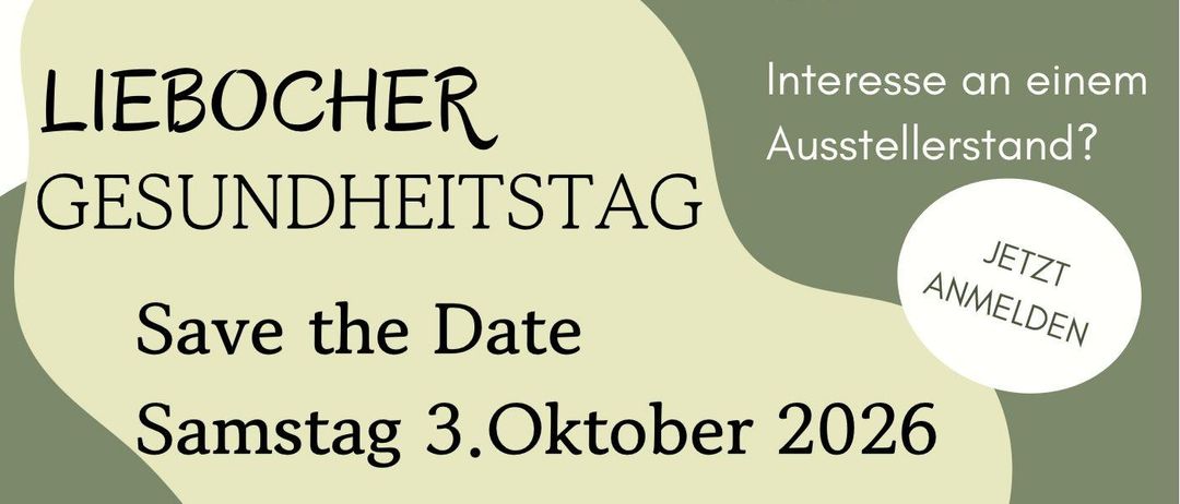 Sichern Sie den Termin für den Bocher Gesundheitstag am Samstag, 3. Oktober 2026. Bleiben Sie gesund, fit und wohl fühlen! Melden Sie sich bei gde@lieb.gesunde.ge an.