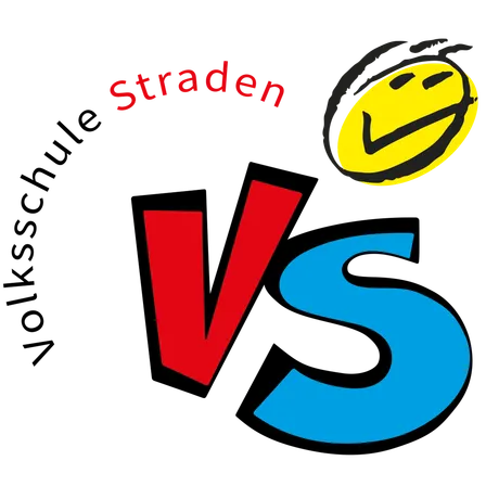 Ein schwarzer Hintergrund mit dem Text 'Straden' in Rot, einem gelben Smiley-Gesicht und einem blauen 'VS'-Symbol.