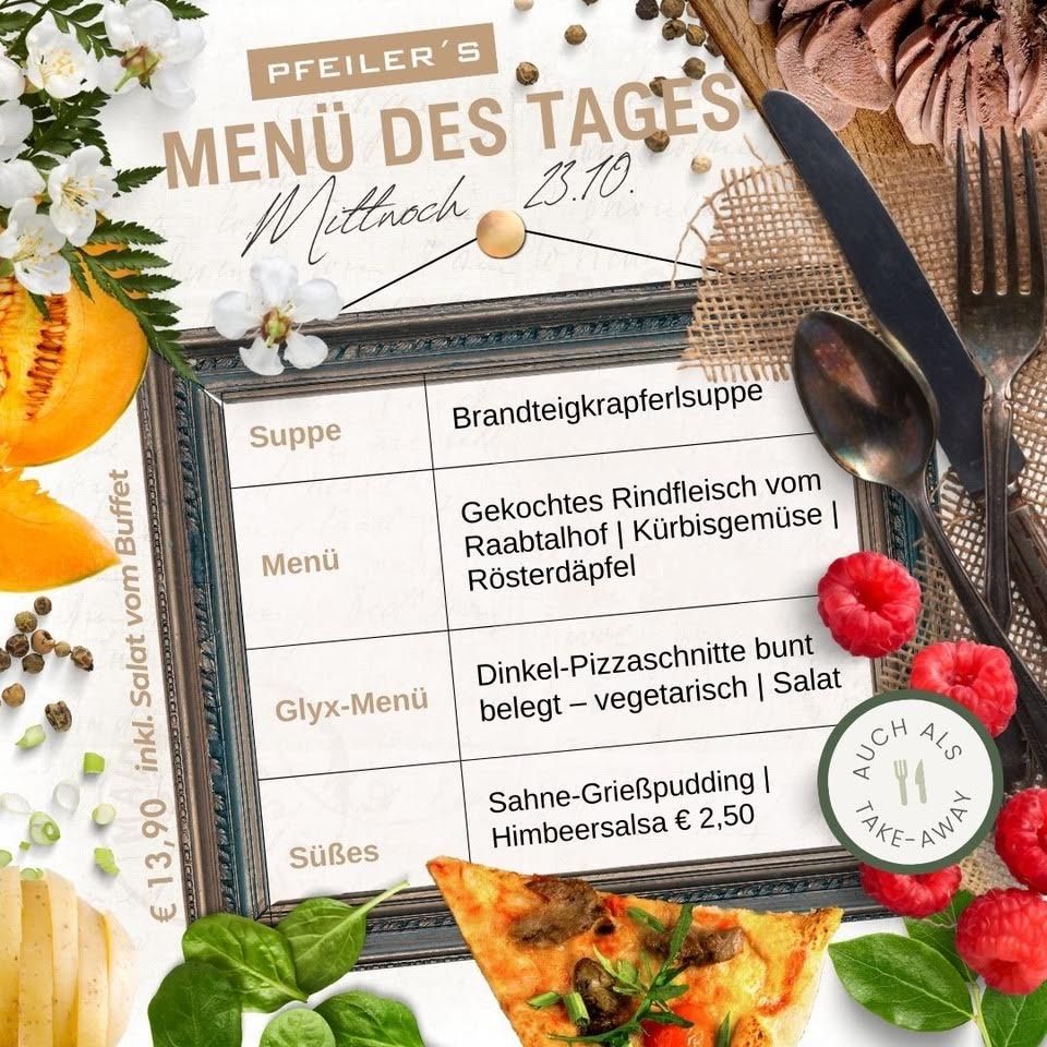 Bild enthält, Food, Pizza, Text, Cutlery, Spoon, Fork