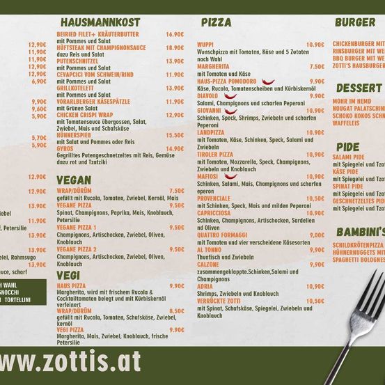 Bild enthält, Menu, Text, Cutlery, Fork