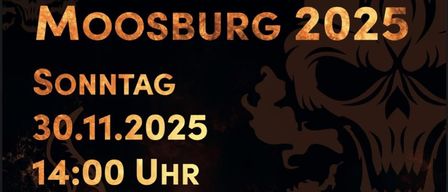 Plakat für Perchtengruppe Siegbichl-Veranstaltung am 30. November 2025 um 14 Uhr in Schlosswiese Moosburg. Mit 25 Gastgruppen und Logos von Karawankenblick und Motes Masken.
