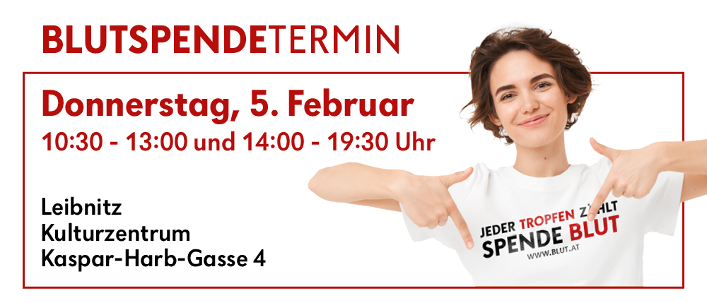 Eine Frau zeigt auf ein weißes T-Shirt mit dem Slogan 'Jeder Tropfen Zahlt'. Unter der Frau steht 'Mittz Gesundheitszentrum'. Das Bild hat einen roten Rand und roten Text.