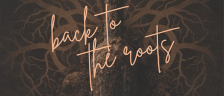 Event poster reads 'Back to the Roots' with a mysterious image and text in German. It announces the end of a mystery. The date is Saturday, May 16th, at 3:00 PM.