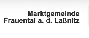 Die Marktgemeinde Frauental an der LaBnitz zeigt ein blaues Wappen mit Sternen und einem goldenen Turm.