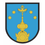 Frauental an der Laßnitz-Logo. Ein blauer Schild mit einem goldenen Turm und einem Vogel darauf, umgeben von sechs gelben Sternen auf blauem Hintergrund.