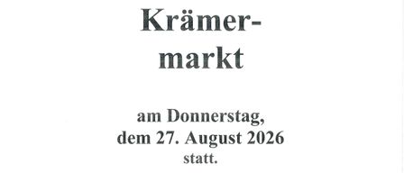 A notice in German states that the nearest market in the municipality of Kobersdorf is a farmers' market on Thursday, August 27, 2026. The notice is signed by the mayor, Andreas Tremmel.