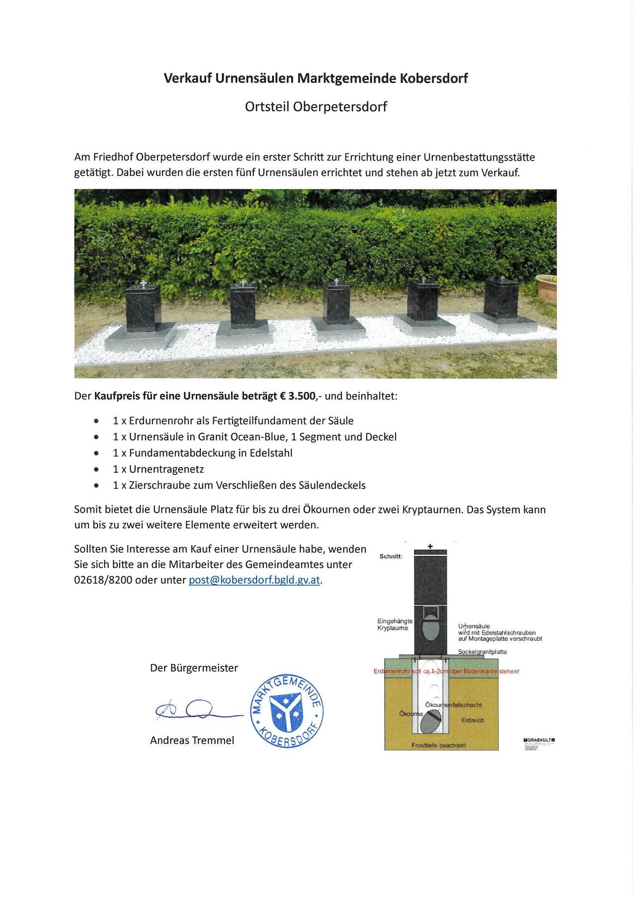 VerkaufUrnensulenOTOberpetersdorf
