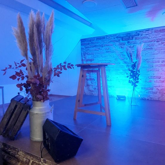 Bild enthält, Floor, Lighting, Plant, Flooring, Flower, Flower Arrangement, Living Room, Interior Design, Electronics, Potted Plant