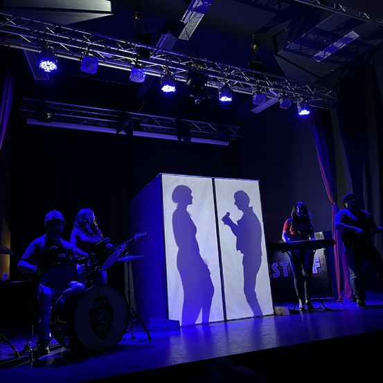 Bild enthält, Stage, Concert, Crowd, Person, Lighting, Adult, Male, Man, Group Performance, Music Band