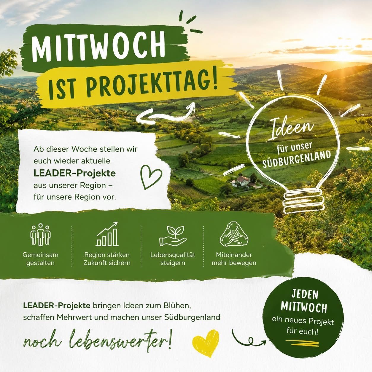 LEADER-Projekte Südburgenland: Ideen für unsere Region, Mittwoch ist Projekttag