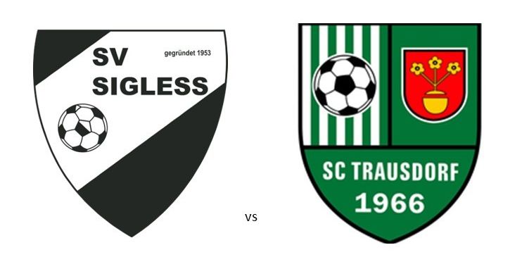 Poster for a soccer match between SV Sigless and SC Trausdorf on June 5. Matches start at 17:30 and 19:30.
