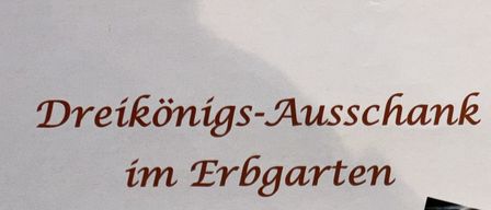 Ein Flyer für eine Veranstaltung im Erbgarten. Es findet am Samstag, den 10.01.2026 ab 16:00 Uhr statt. Der Höhepunkt ist 'Grammeln auslosn wie früher'. Es ist ein Treffen der Nachbarschaft mit Essen und Getränken.