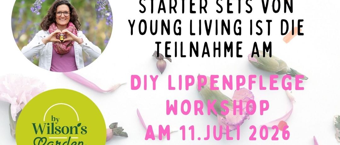 Eine Werbung für Young Living ätherische Öle mit einer Frau, die sie auf ihren Hals aufträgt. Das Poster zeigt eine Vielzahl von Produkten, einschließlich Öle, ein Diffusor und ein Produktführer.