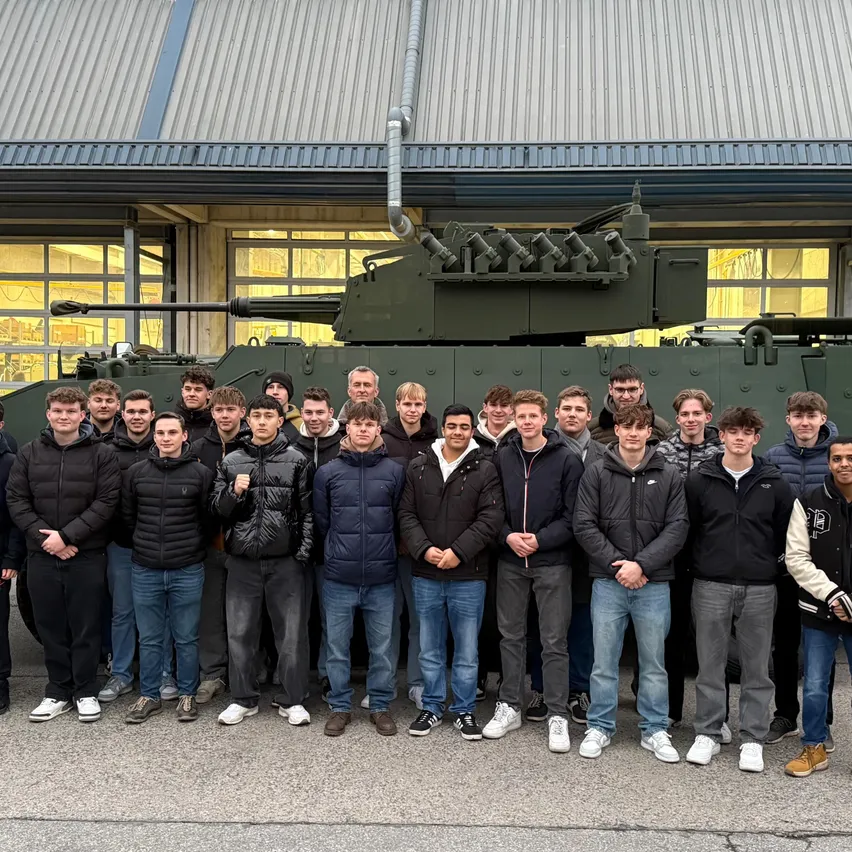 Groupshot, Person, People, Coat, Jacket, Jeans, Pants, Shoe, Turret, Bus